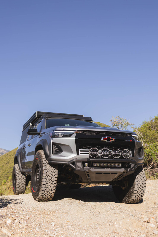 Chevrolet Colorado ZR2 Front Bumper - DV8 Offroad - Tube with Skid Plates - Micro-Texture Black with Gray Accents - `23-`26
